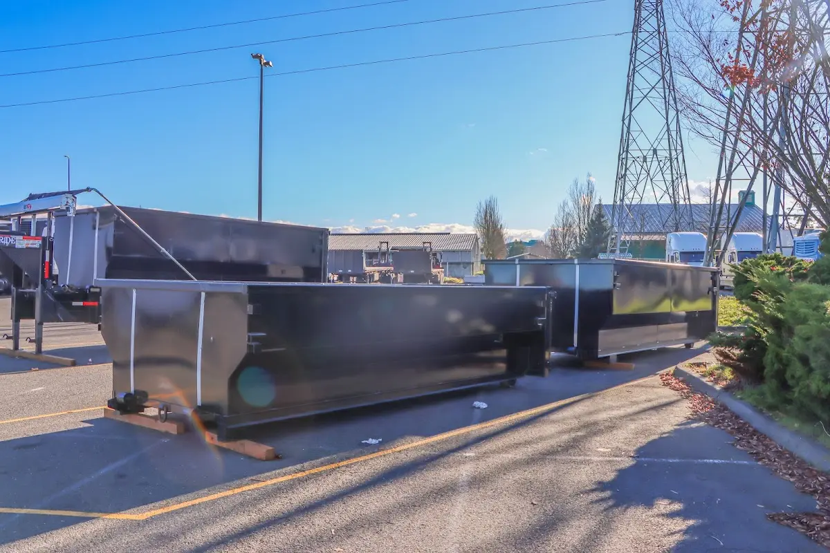 Roll-off dumpster ready for waste disposal at job site for Construction Dumpster Rental in Mercedes